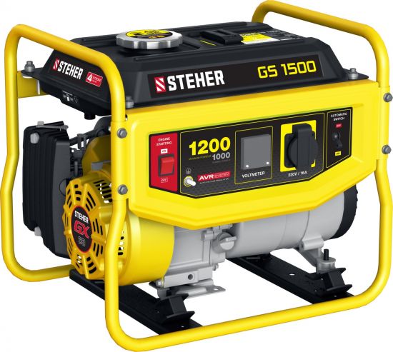 GS-1500 бензиновый генератор, 1200 Вт, STEHER