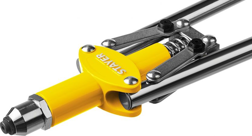 Заклепочник двуручный STAYER MS500 для заклёпок из алюминия, стали, нерж. стали, d=3,2 / 4,0 / 4,8 мм, силовой, литой корпус Заклепочник двуручный STAYER MS500 для заклёпок из алюминия, стали, нерж. стали, d=3,2 / 4,0 / 4,8 мм, силовой, литой корпус