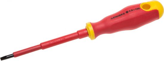 Отвертка STAYER PROFI ELECTRO диэлектрическая до 1000В, двухкомп рукоятка, SL 5,5 х 125мм 