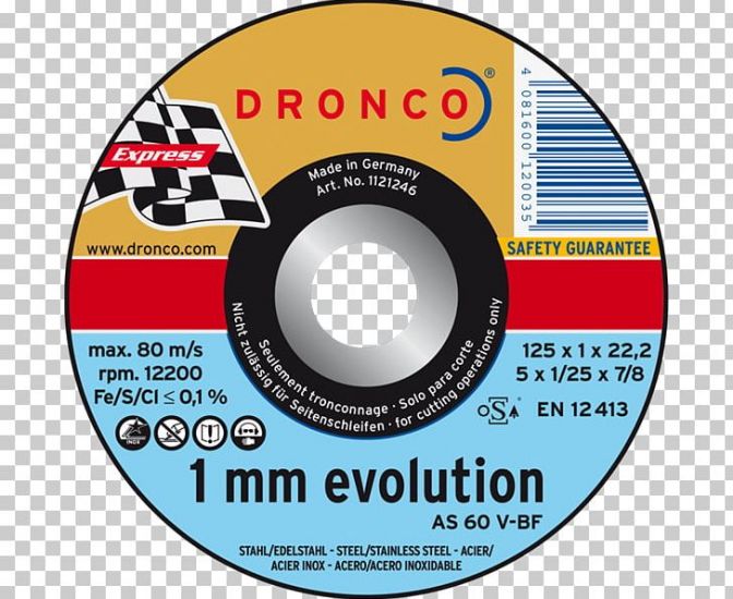 Отрезной диск по металлу Evolution AS60V 115x1x22,23 DRONCO