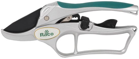 Секатор RACO с алюминиевыми рукоятками, храповый механизм, 200мм 