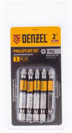 Набор бит, PH2x50, 5 шт.// Denzel