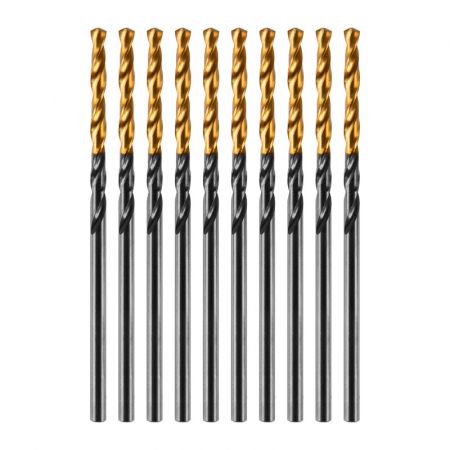 Сверло по металлу, 2 мм, HSS-Tin, Golden Tip, 10 шт. Denzel