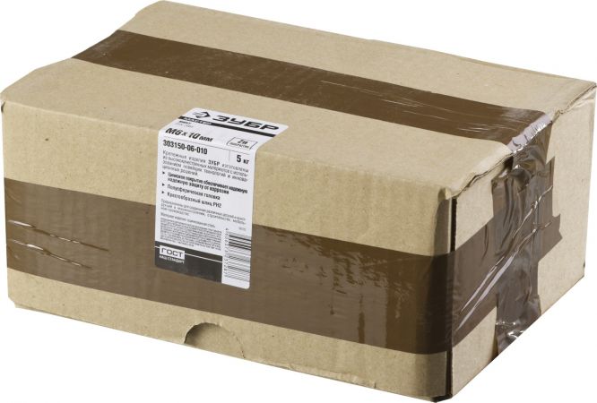 Винт DIN 7985, M6 x 10 мм, 5 кг, кл. пр. 4.8, оцинкованный, ЗУБР