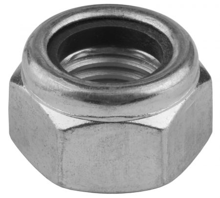 Гайка KRAFTOOL шестигранная, DIN 985, самостопорящаяся, с нейлоновым кольцом, класс прочности 8, оцинкованная, M20, 50 шт 