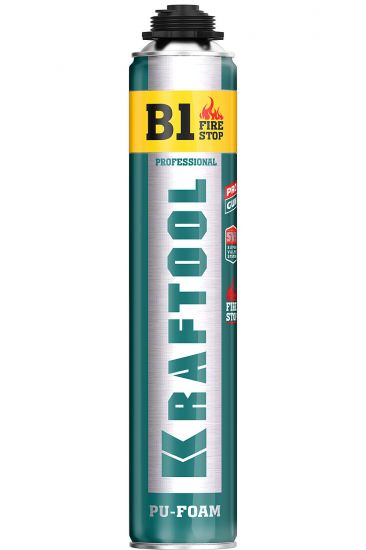 Пена KRAFTOOL KRAFTFLEX PREMIUM PRO B1 профессиональная, монтажная, пистолетная, всесезонная, 750 мл