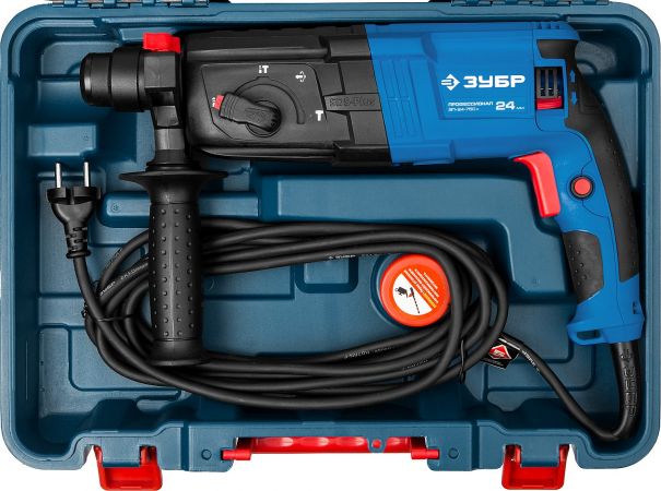 Перфоратор SDS-plus, ЗУБР Профессионал ЗП-24-750 К, реверс, горизонтальный, 2.6 Дж, 0-1100 об/мин, 0-4500 уд/мин, 750 Вт, кейс Перфоратор SDS-plus, ЗУБР Профессионал ЗП-24-750 К, реверс, горизонтальный, 2.6 Дж, 0-1100 об/мин, 0-4500 уд/мин, 750 Вт, кейс