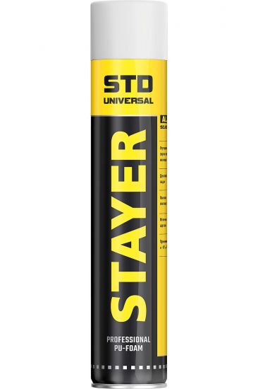 Пена STAYER BlackMAX монтажная, адаптерная, всесезонная, 750мл