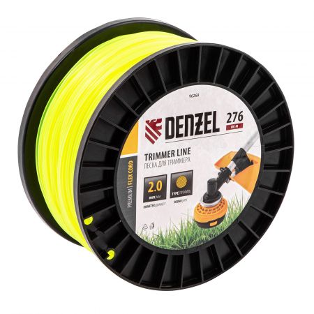 Леска для триммера круглая, 2,0мм х 276м, на DIN катушке FLEX CORD, Denzel Леска для триммера круглая, 2,0мм х 276м, на DIN катушке FLEX CORD, Denzel