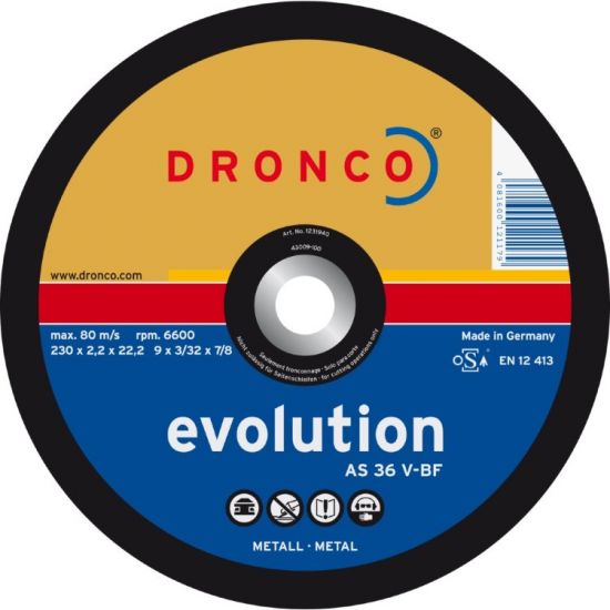 Отрезной диск по металлу Evolution AS36V 230x2,2x22,23 DRONCO