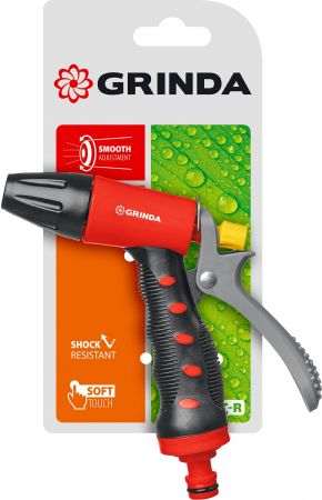 GRINDA T-R, плавная регулировка, курок сзади, пистолет поливочный, пластиковый с TPR