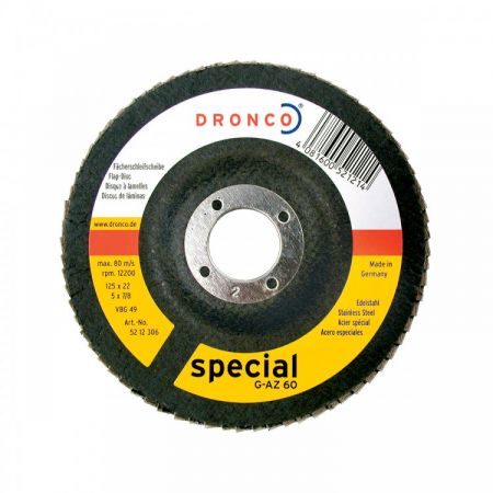 Диск абразивный лепестковый -торцевой G-AZA K80 125х22,23 DRONCO